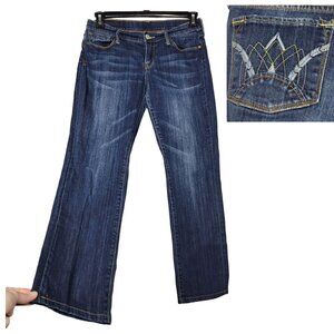 Lucky Brand Dungarees Women's Zoe Straight Low Rise Dark Wash Jeans Size 8/29